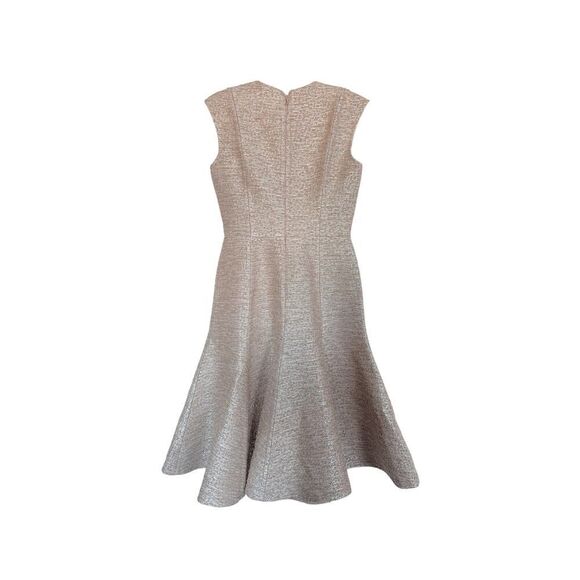 Emilia Wickstead DENVER DRESS IN BEIGE AND SILVER JACQUARD TWEED US6 - Picture 12 of 12